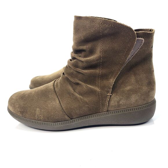 Munro Women Scout Brown Suede Ankle Booties Size 6.5W Wide - Picture 4 of 13